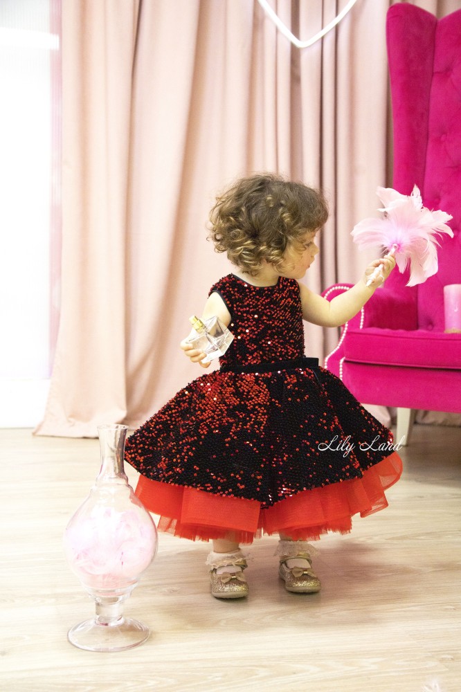 Детское нарядное платье Беатрис, цвет черный с красным