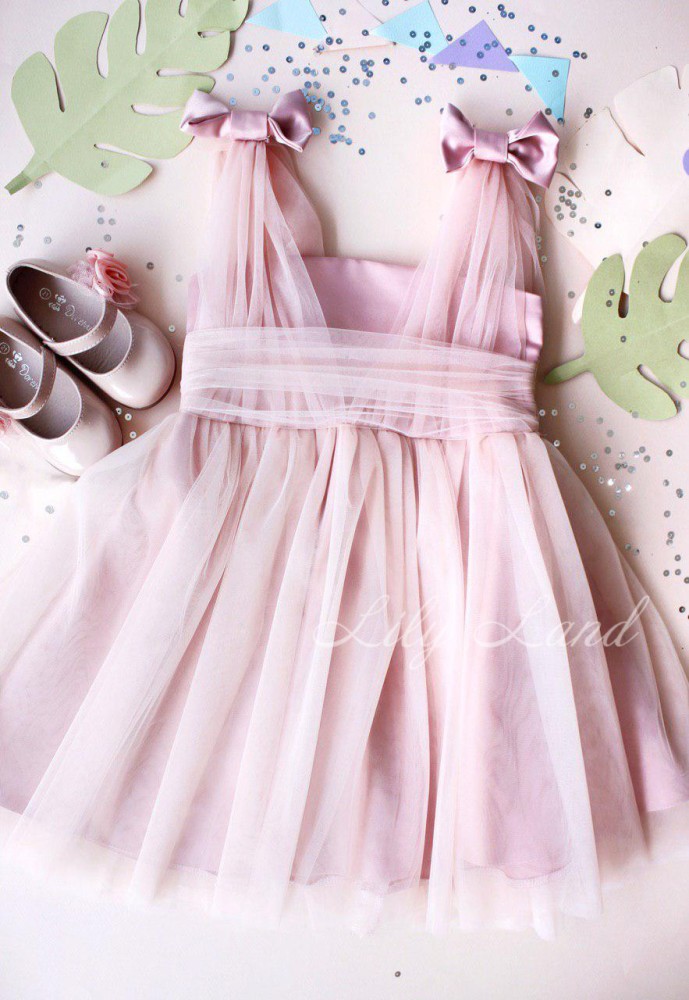 Дитяча святкова сукня Сіндерелла, колір блідо-рожевий
