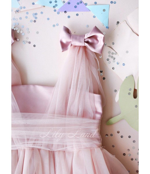 Детское платье Синдерелла, цвет бледно-розовый
