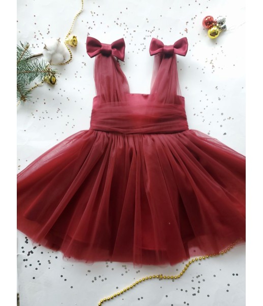 Детское платье Синдерелла, цвет бордо