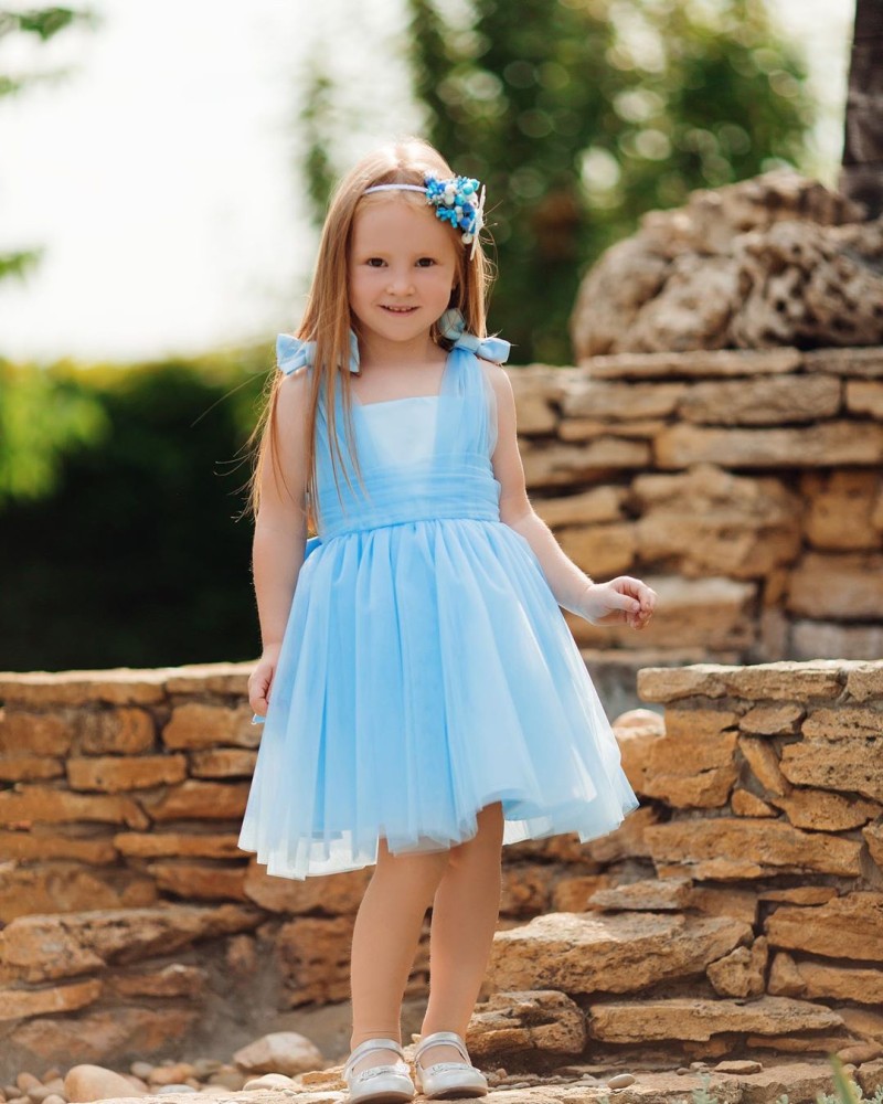 Дитяча святкова сукня Сіндерелла, колір блакитний