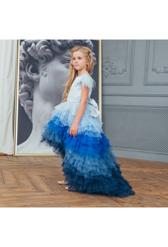 Дитяча святкова сукня Урсула, спідниця колір блакитний градієнт