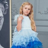 Детское платье Урсула,градиент голубое