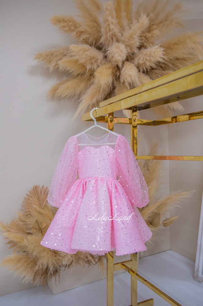 Дитяча святкова сукня Зої , в ніжно рожевому кольорі